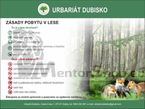 Usmerňovacia tabuľa - Zásady pobytu v lese