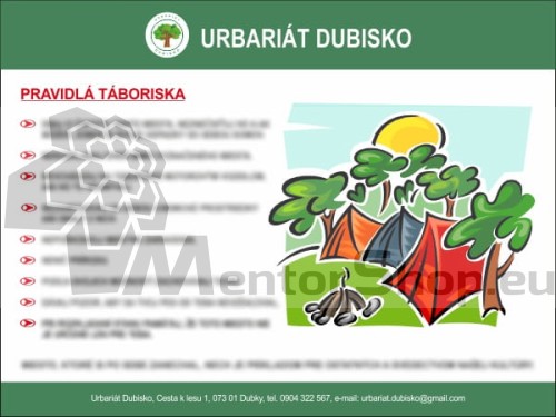 Usmerňovacia tabuľa - Pravidlá táboriska